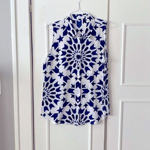 Equipment sleeveless silk blouse